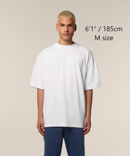 T-291-OH / Unisex organic oversized high neck t-shirt "USA”
