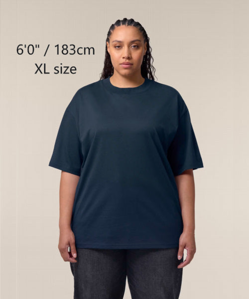 T-291-OH / Unisex organic oversized high neck t-shirt "USA”