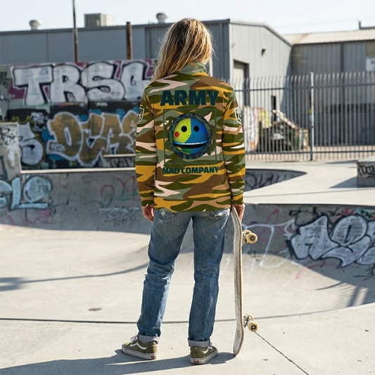 TJ-006 / 9.08oz All-Over Print Recycled Unisex Track Jacket Masatonia "ARMY" "MAD COMPANY"