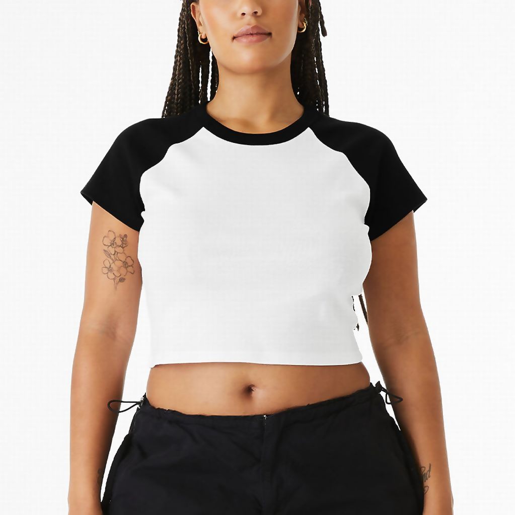 TW-001 / Women’s micro rib raglan baby tee Masatonia "Love & Peace"