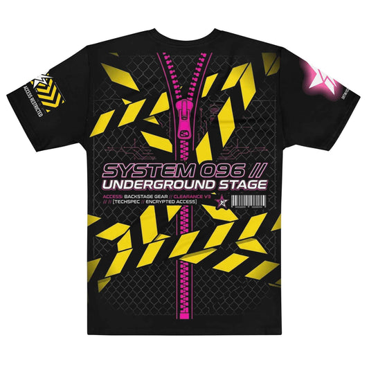 Cyberpunk Techwear Graphic T-Shirt – Neon Industrial All-Over Print Streetwear