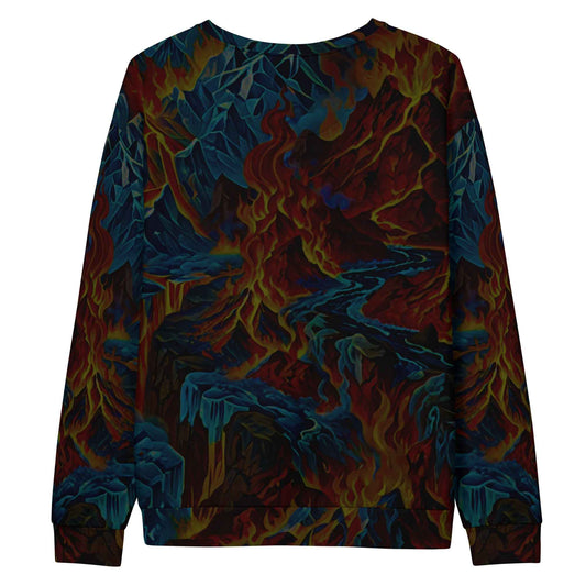 Darkness Red & Blue Dragon Sweatshirt - Gothic All-Over Print | Premium Cotton