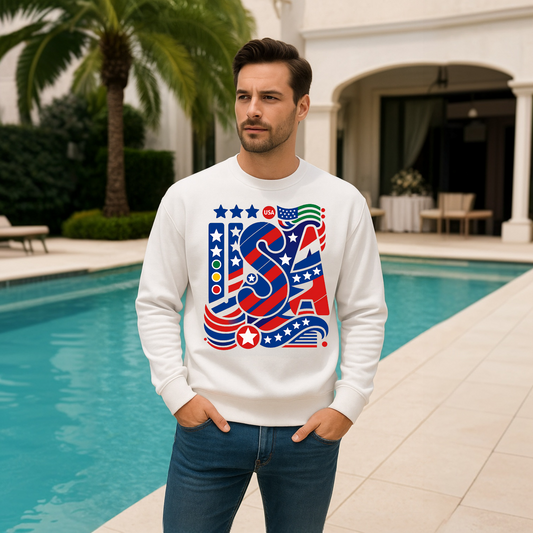 USA Art Sweatshirt - Premium Cotton Fleece | Streetwear Design