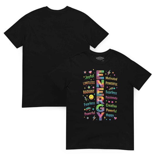 Positive Energy Typography T-Shirt – Motivational Word Art Graphic Tee