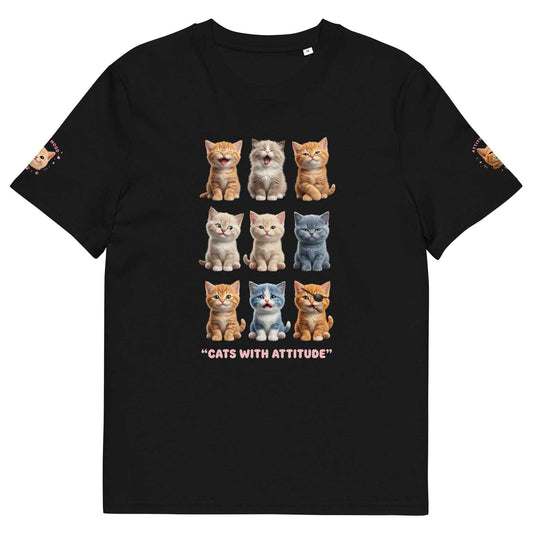 Cats With Attitude™ Graphic T-Shirt | Cute Kawaii Streetwear Cat Tee | European Fashion Fit