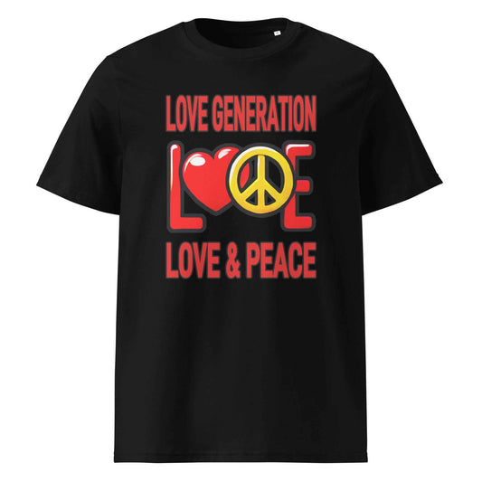 T-021-E / 5.3oz Unisex organic cotton t-shirt Masatonia Love Generation