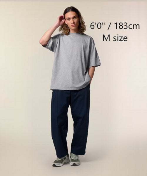 T-291-OH / Unisex organic oversized high neck t-shirt "USA”