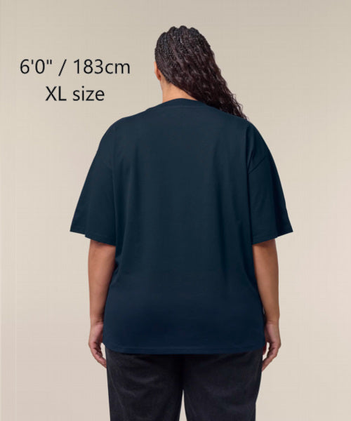 T-291-OH / Unisex organic oversized high neck t-shirt "USA”