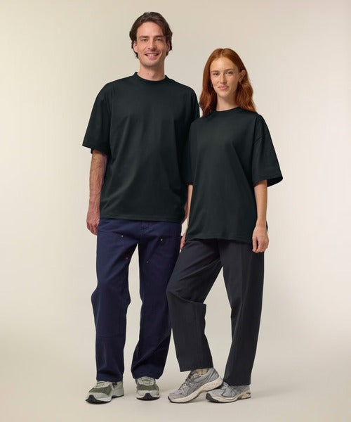 T-291-OH / Unisex organic oversized high neck t-shirt "USA”