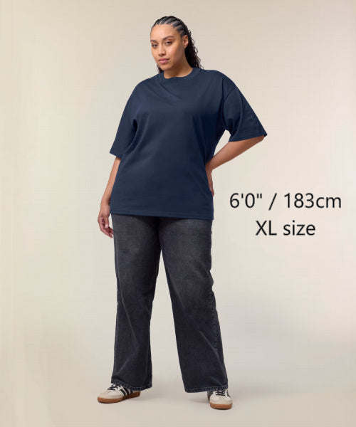 T-291-OH / Unisex organic oversized high neck t-shirt "USA”