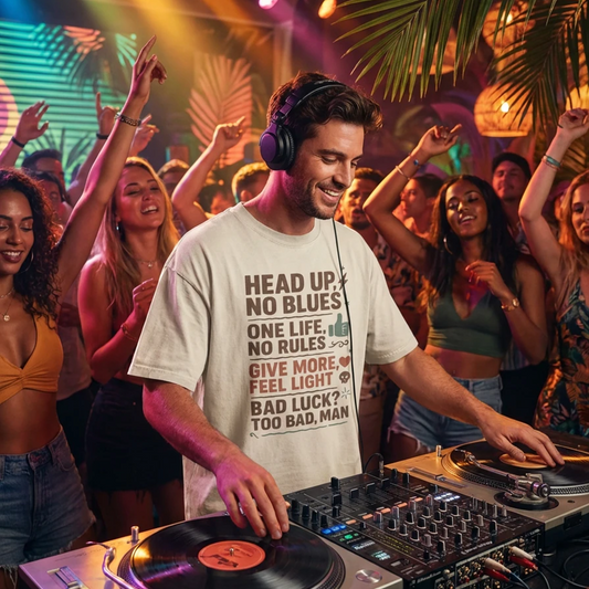 T-287-OF / Oversized faded t-shirt Masatonia "Text design"