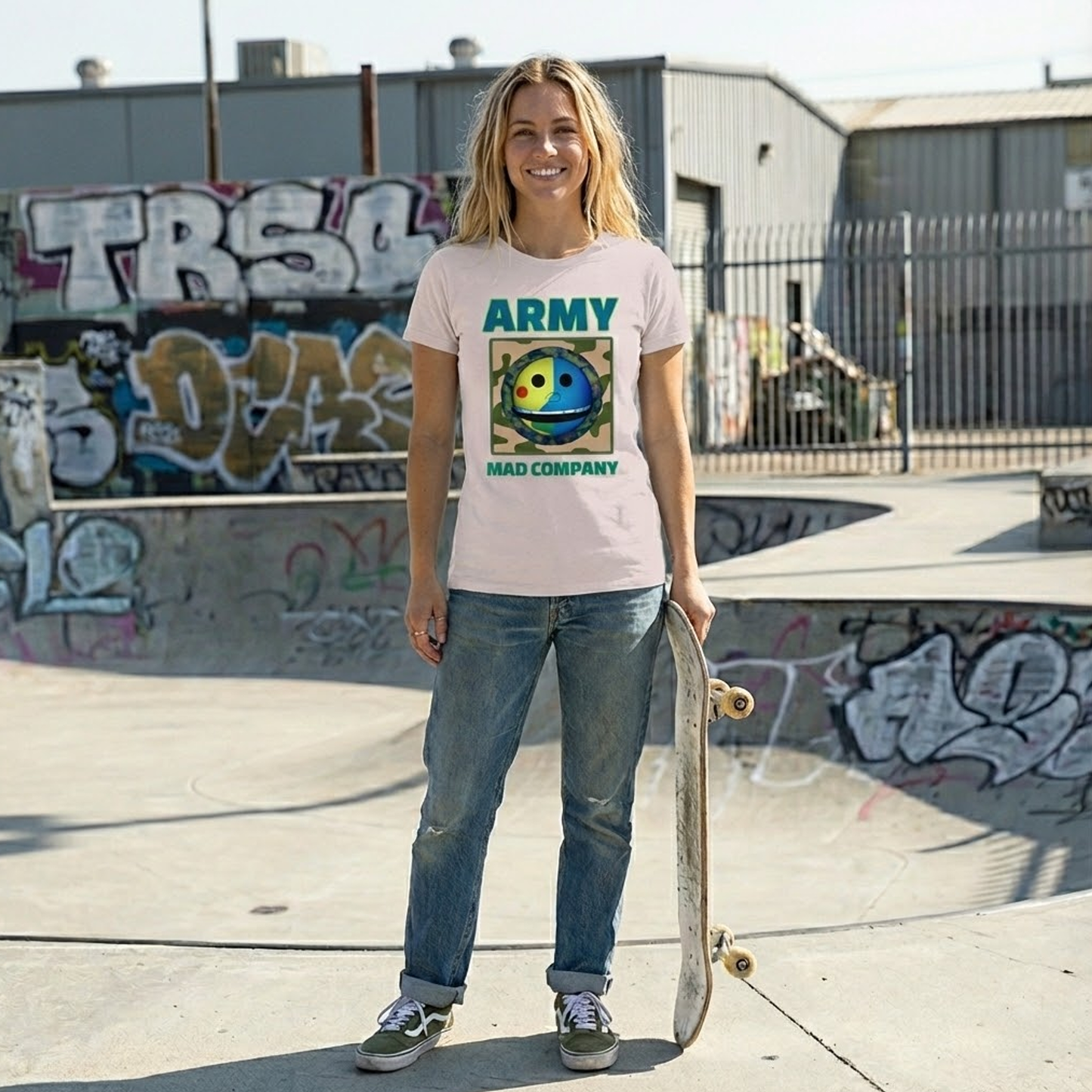 T-220-B / Short-Sleeve Unisex T-Shirt Masatonia "ARMY" "MAD COMPANY"