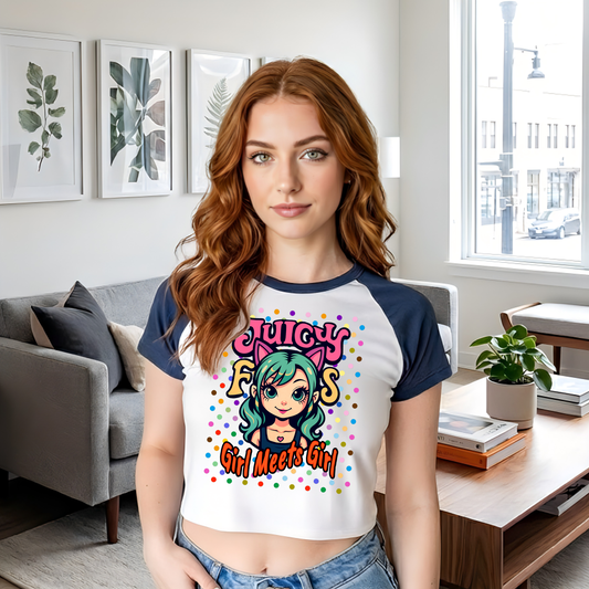 WT-007 / Women’s micro rib raglan baby tee Masatonia "Girl"