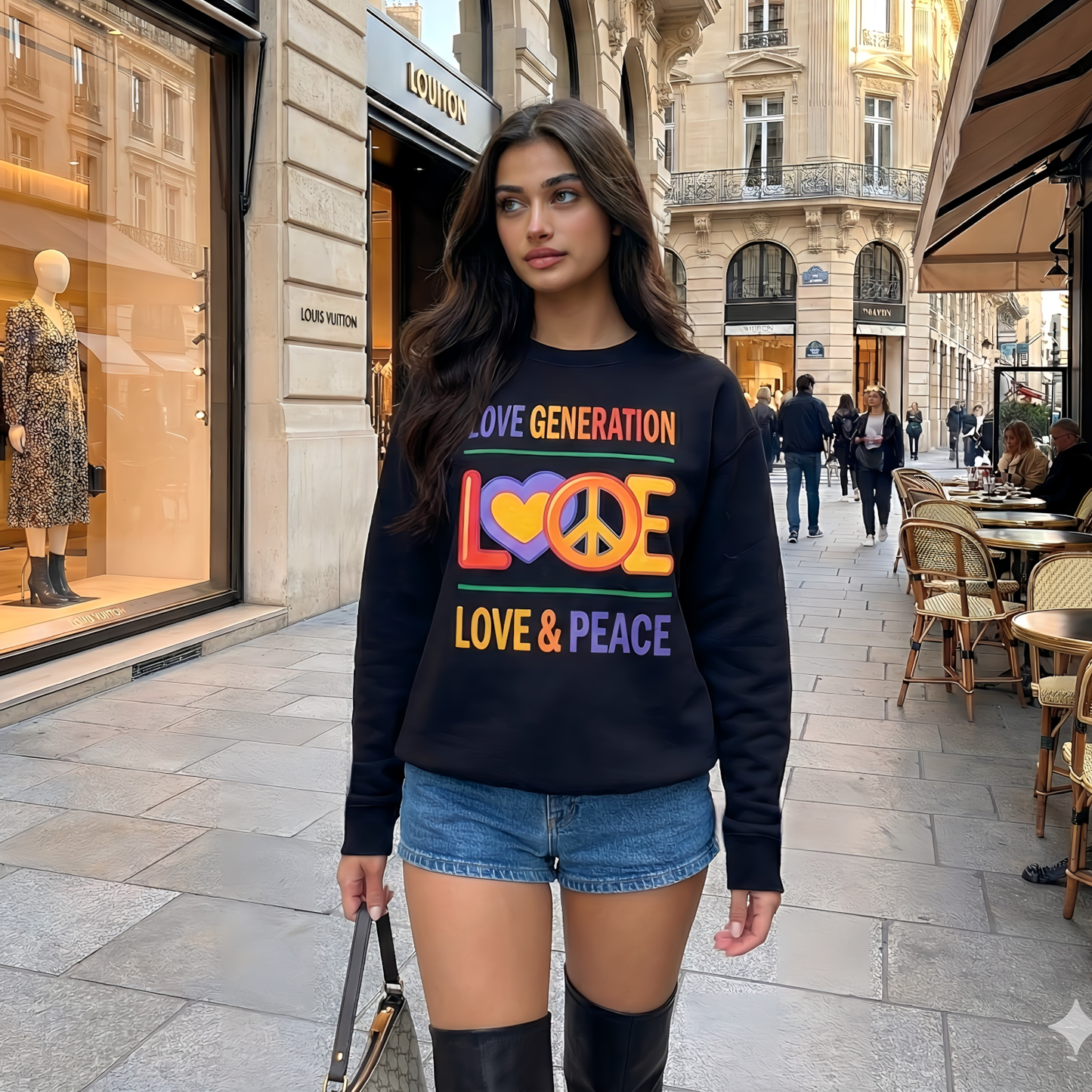 S-012 / 8.5 oz Unisex Premium Sweatshirt Masatonia "Love & Peace"