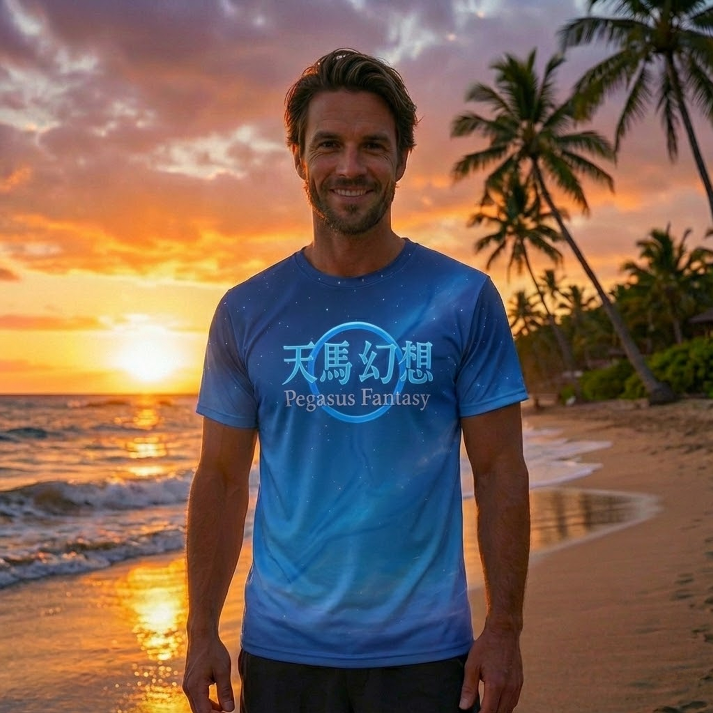 T-301-AC / Men’s cotton crew neck t-shirt Masatonia "Pegasus"