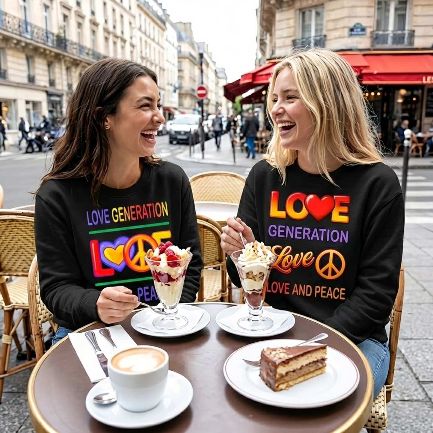 S-012 / 8.5 oz Unisex Premium Sweatshirt Masatonia "Love & Peace"