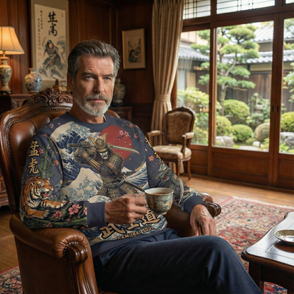 S-155-AC / Unisex cotton sweatshirt Masatonia "BUSHI" "SAMURAI" "TIGER" "DRAGON" "JAPAN"