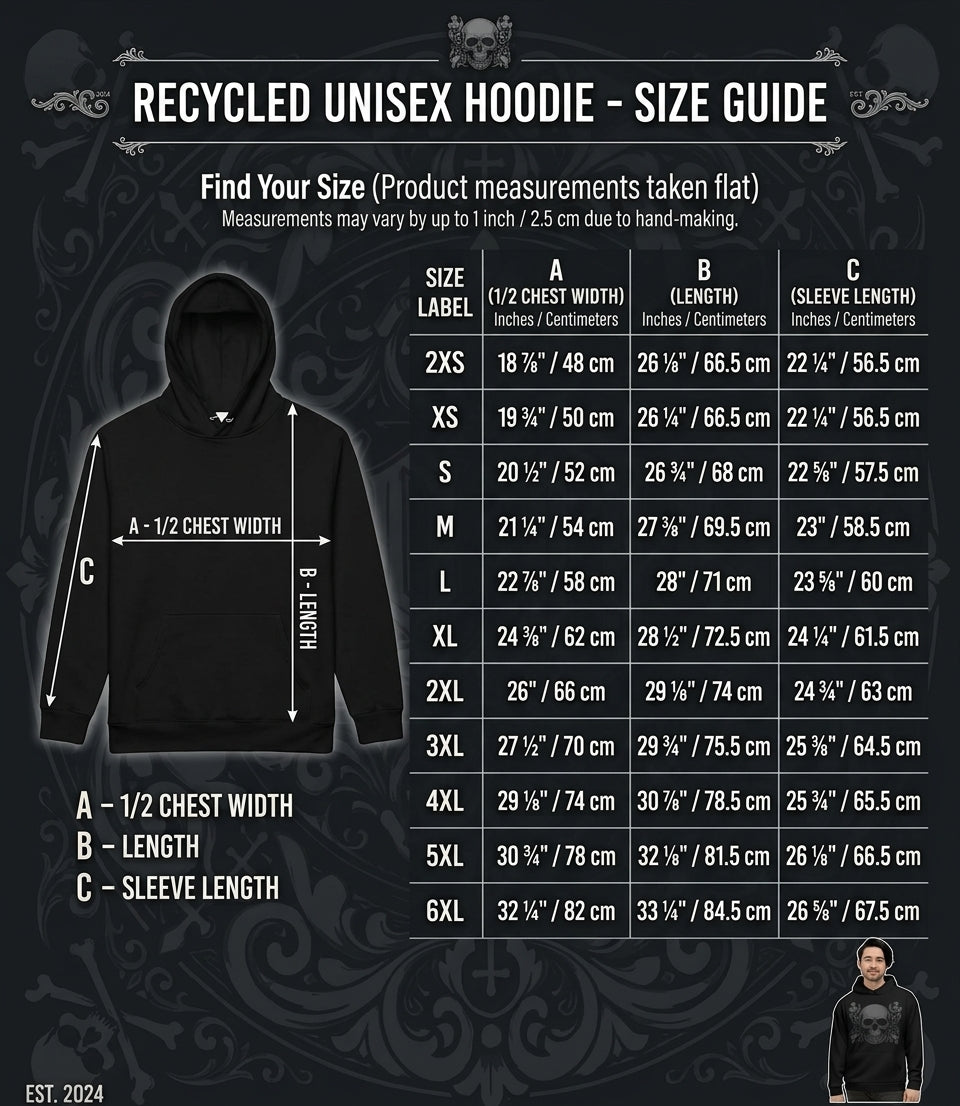Gothic Skull & Baroque No. 09 Recycled Fleece Hoodie