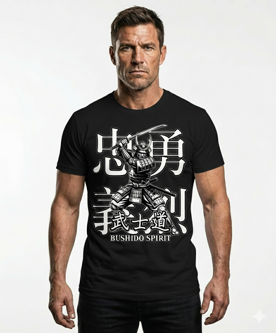 T-025-B / Short-Sleeve Unisex T-Shirt Masatonia "SAMURAI" "BUSHI"