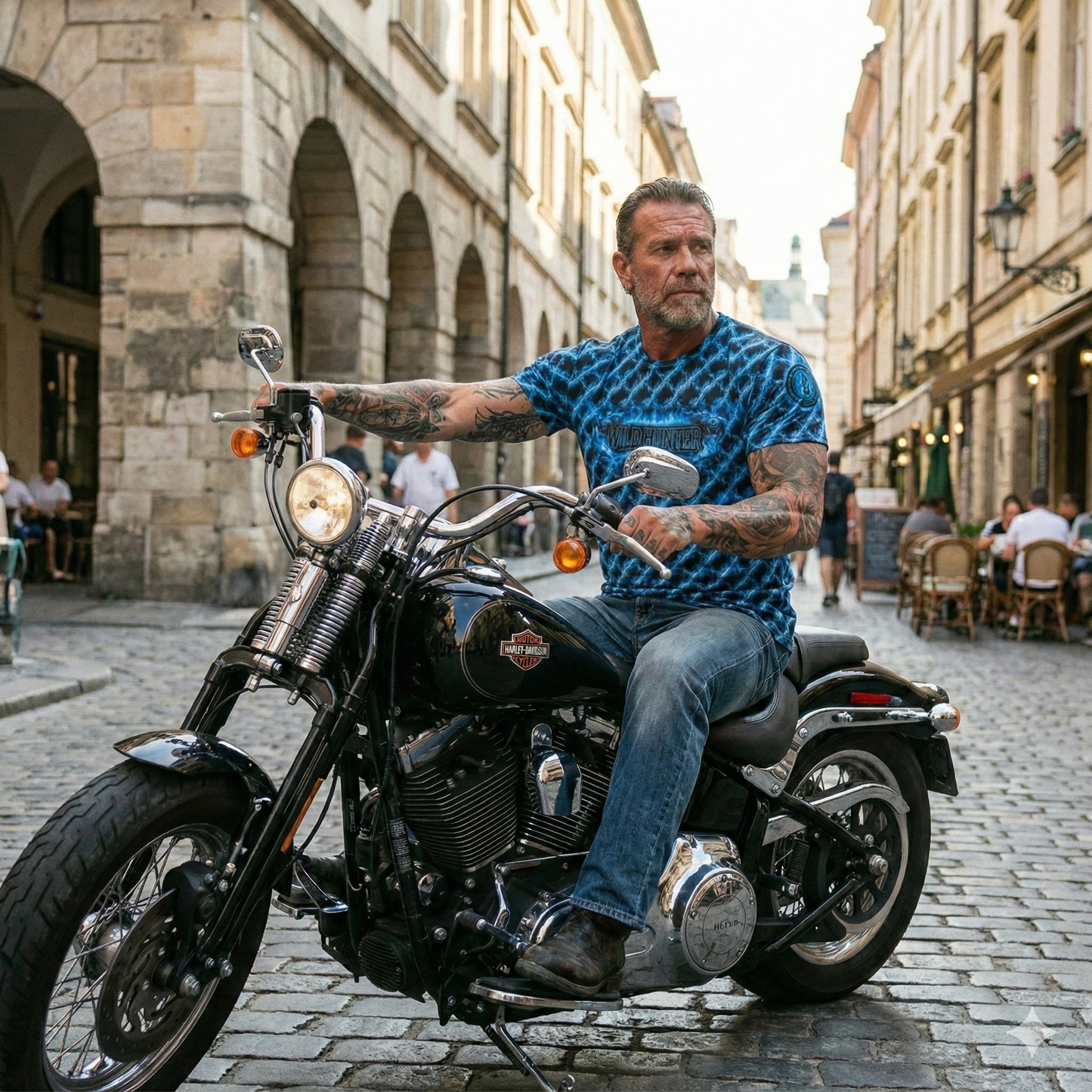 T-304-AC / Men’s cotton crew neck t-shirt Masatonia "WILD HUNTER"