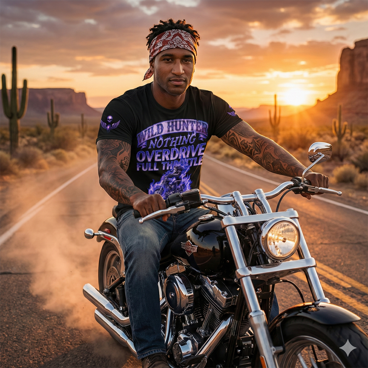 T-303-AC / Men’s cotton crew neck t-shirt Masatonia "WILD HUNTER"