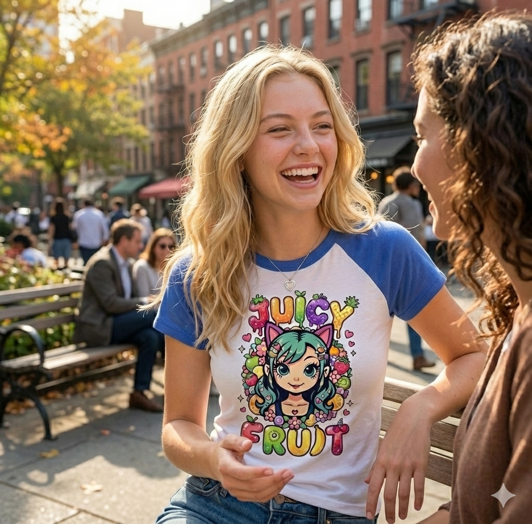 WT-010 / Women’s micro rib raglan baby tee Masatonia "Girl"