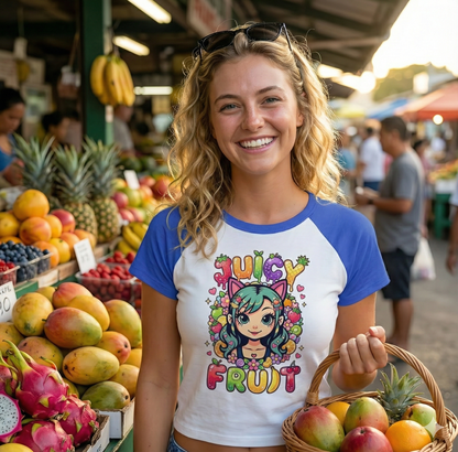 WT-010 / Women’s micro rib raglan baby tee Masatonia "Girl"