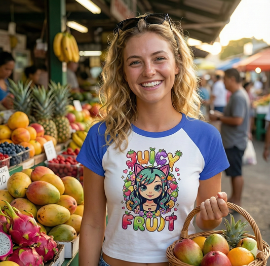 WT-010 / Women’s micro rib raglan baby tee Masatonia "Girl"