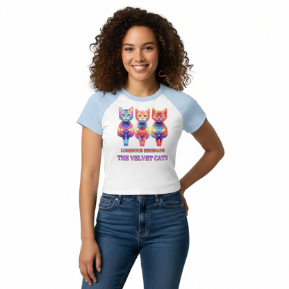 Luminous Serenade Women's Baby Tee - The Velvet Cats | Premium Cotton Blend