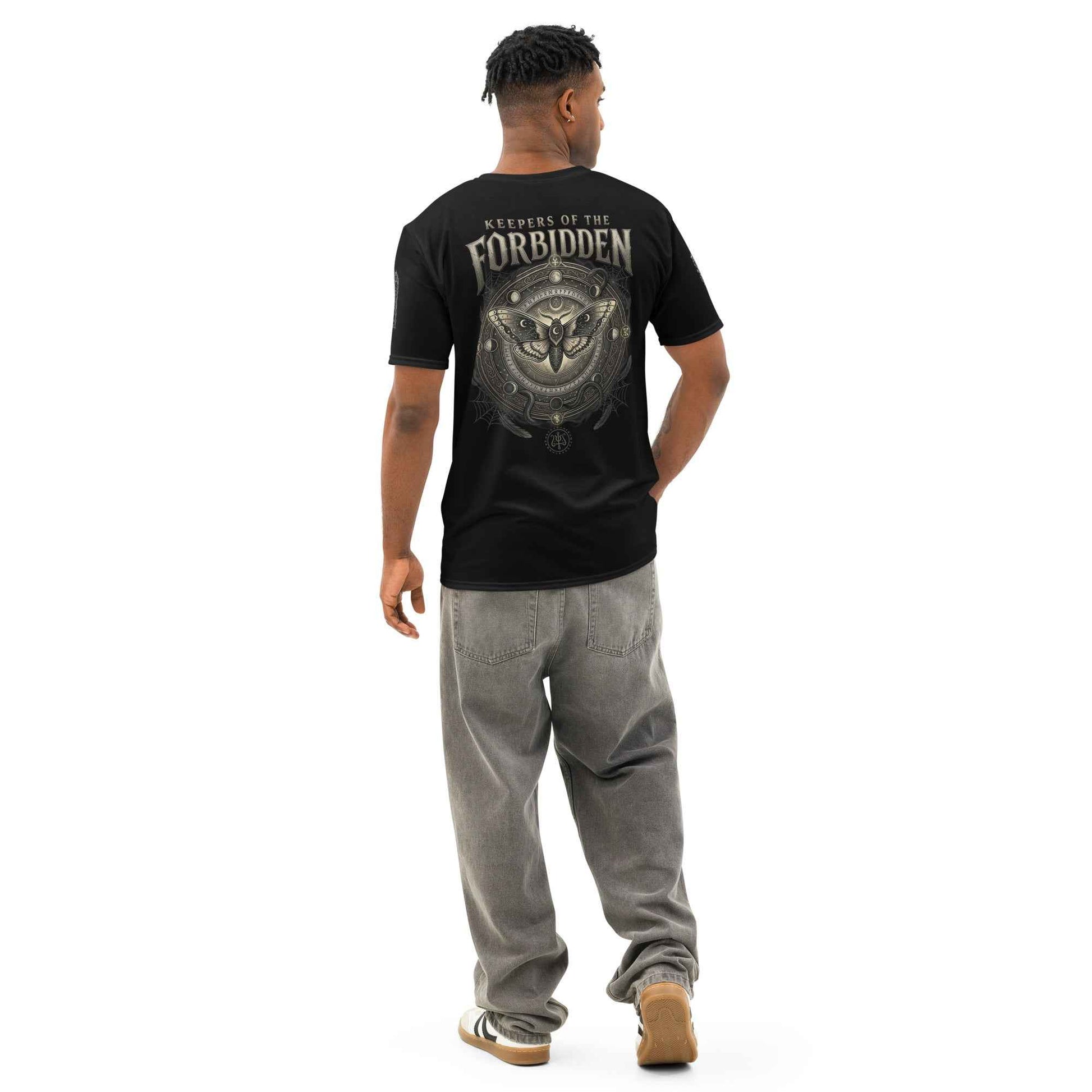 Gothic Occult Graphic T-Shirt - Dark Fantasy Ritual Design | All-Over Print