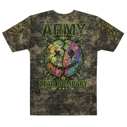 ARMY MAD COMPANY All-Over Print T-Shirt - Military Streetwear Tactical Graphic Tee | Front, Back & Sleeve Print