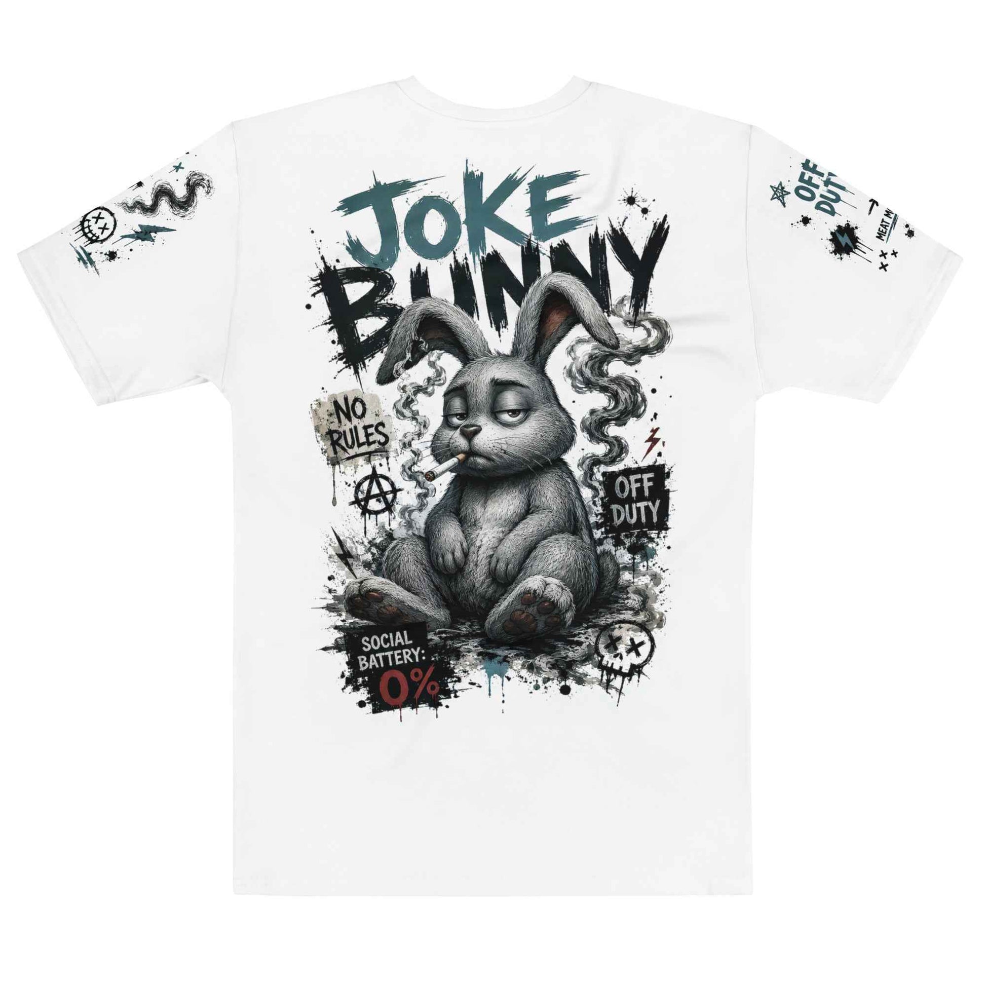 JOKE BUNNY™ Graphic T-Shirt - Grunge Punk Meme Streetwear | Multi-Print Front, Back & Sleeve Design