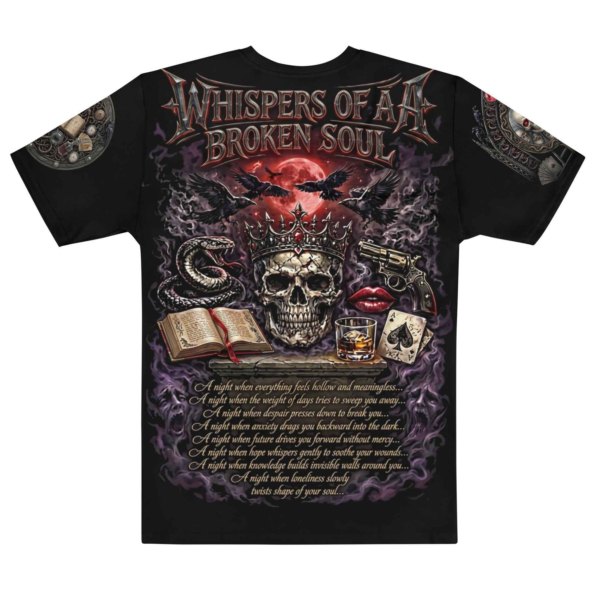 WHISPERS OF A BROKEN SOUL™ Full Eclipse | All-Over Print Gothic T-Shirt | Dark Streetwear | Masatonia