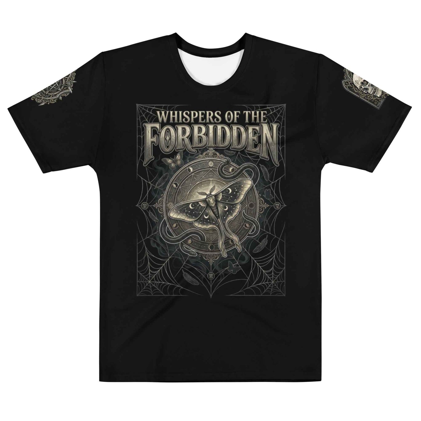 Gothic Occult Graphic T-Shirt - Dark Fantasy Ritual Design | All-Over Print