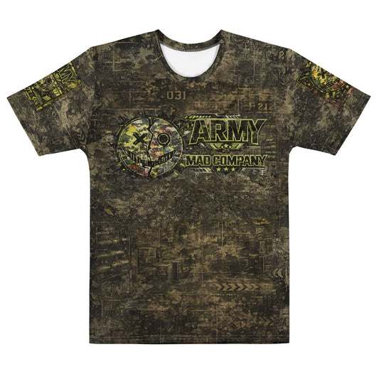 ARMY MAD COMPANY All-Over Print T-Shirt - Military Streetwear Tactical Graphic Tee | Front, Back & Sleeve Print
