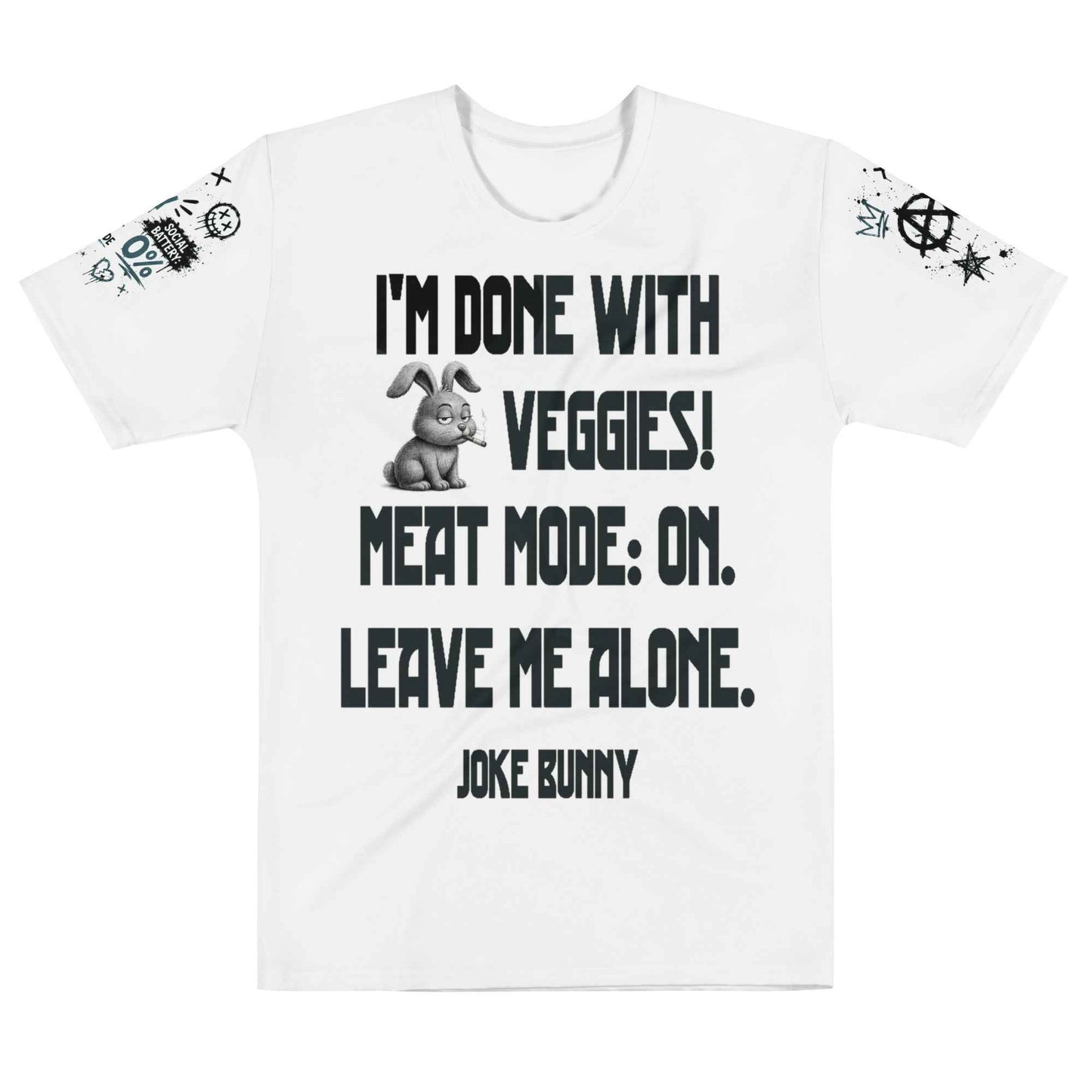 JOKE BUNNY™ Graphic T-Shirt - Grunge Punk Meme Streetwear | Multi-Print Front, Back & Sleeve Design
