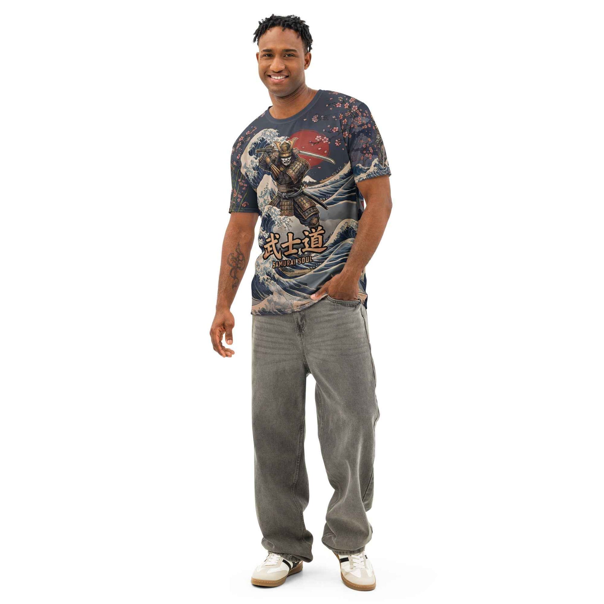 Samurai Soul All-Over Print T-Shirt - Tiger Dragon 360° Design | 96% Cotton