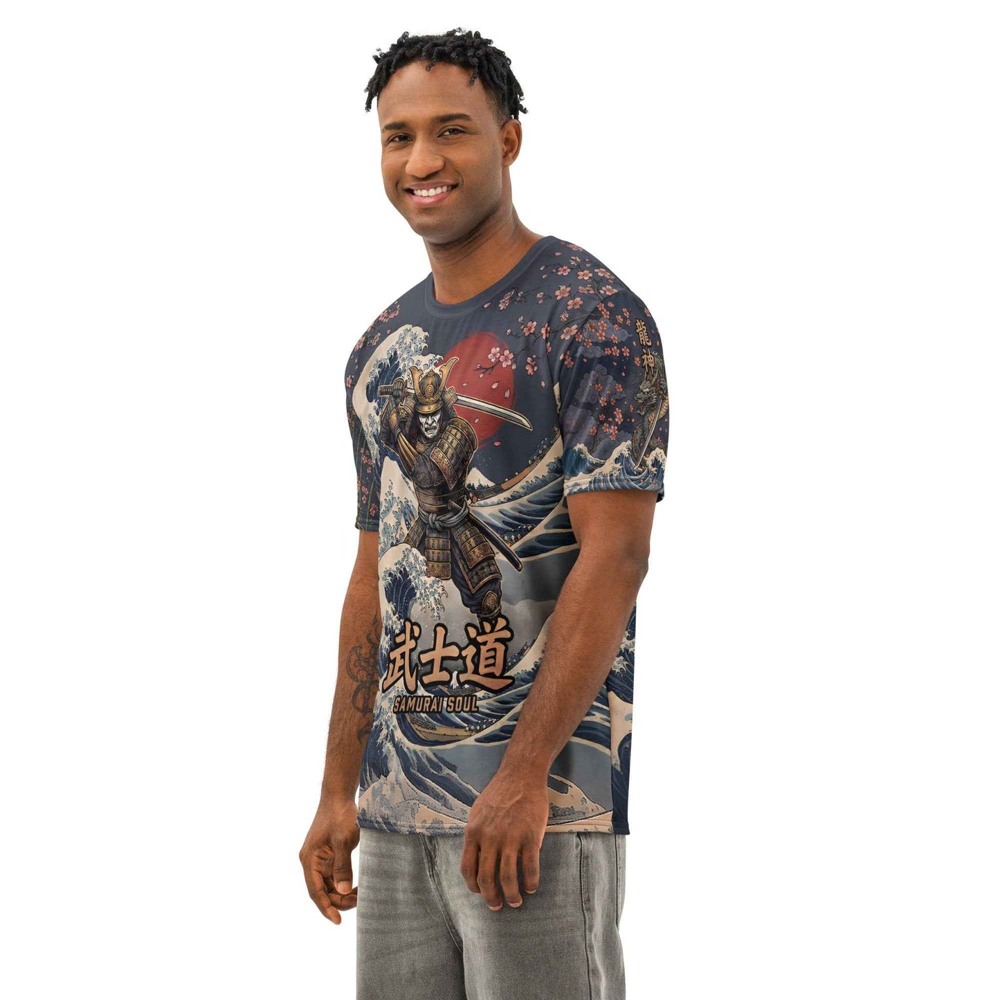 Samurai Soul All-Over Print T-Shirt - Tiger Dragon 360° Design | 96% Cotton