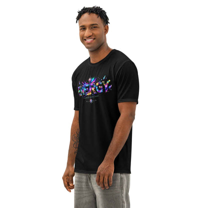 COSMIC ENERGY™ Holographic Rainbow Graphic T-Shirt | Futuristic Streetwear | Festival Y2K EDM