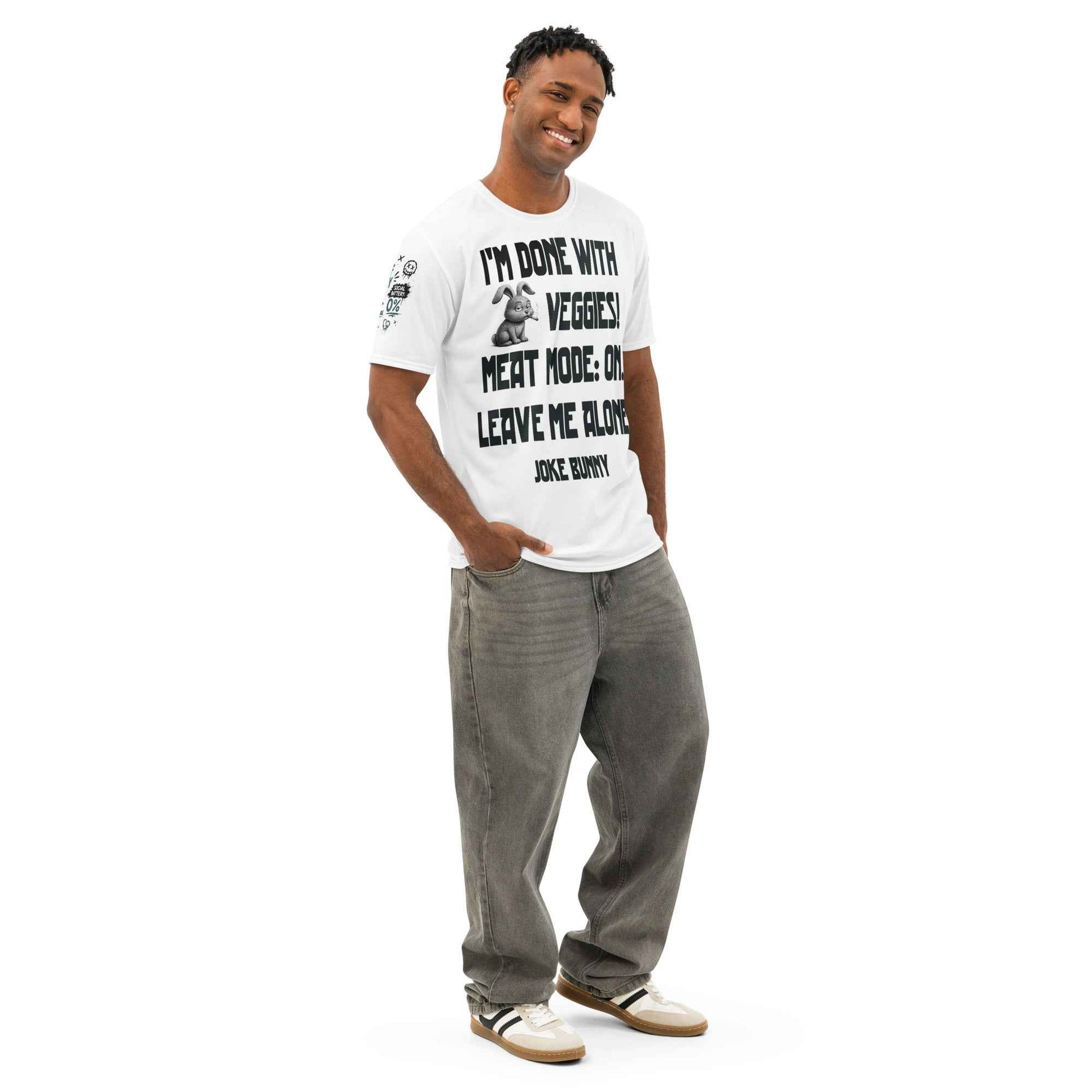 JOKE BUNNY™ Graphic T-Shirt - Grunge Punk Meme Streetwear | Multi-Print Front, Back & Sleeve Design