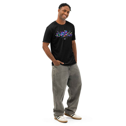 COSMIC ENERGY™ Holographic Rainbow Graphic T-Shirt | Futuristic Streetwear | Festival Y2K EDM
