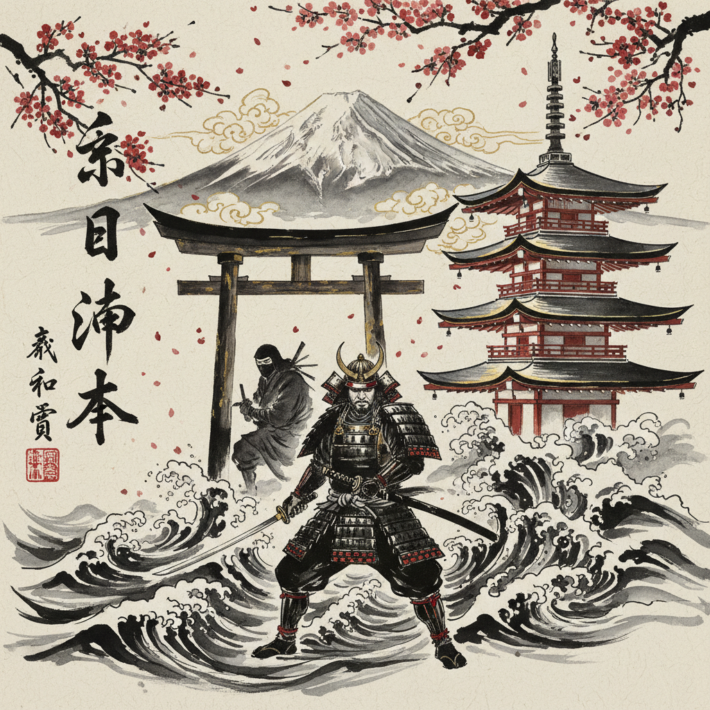 Authentic Japanese Soul - Complete Japanese Ink Painting