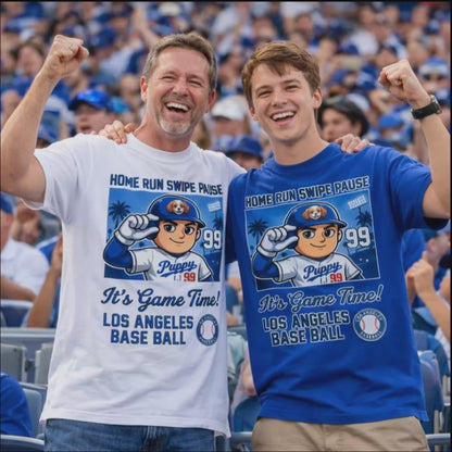 L.A. Baseball Puppy 99 Oversized High Neck Tee - Organic Cotton | Unisex