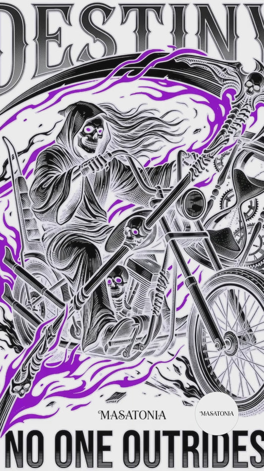 "Scythe of Chronos" Fine Line Graphic T-Shirt – White Edition