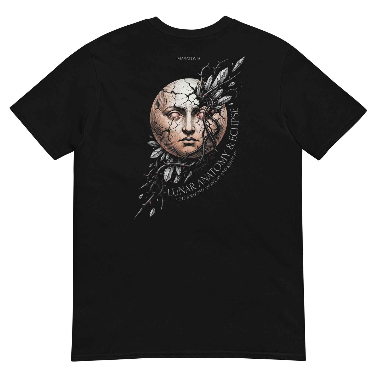 Lunar Anatomy & Eclipse Graphic Tee – Dark Botanical Art Edition