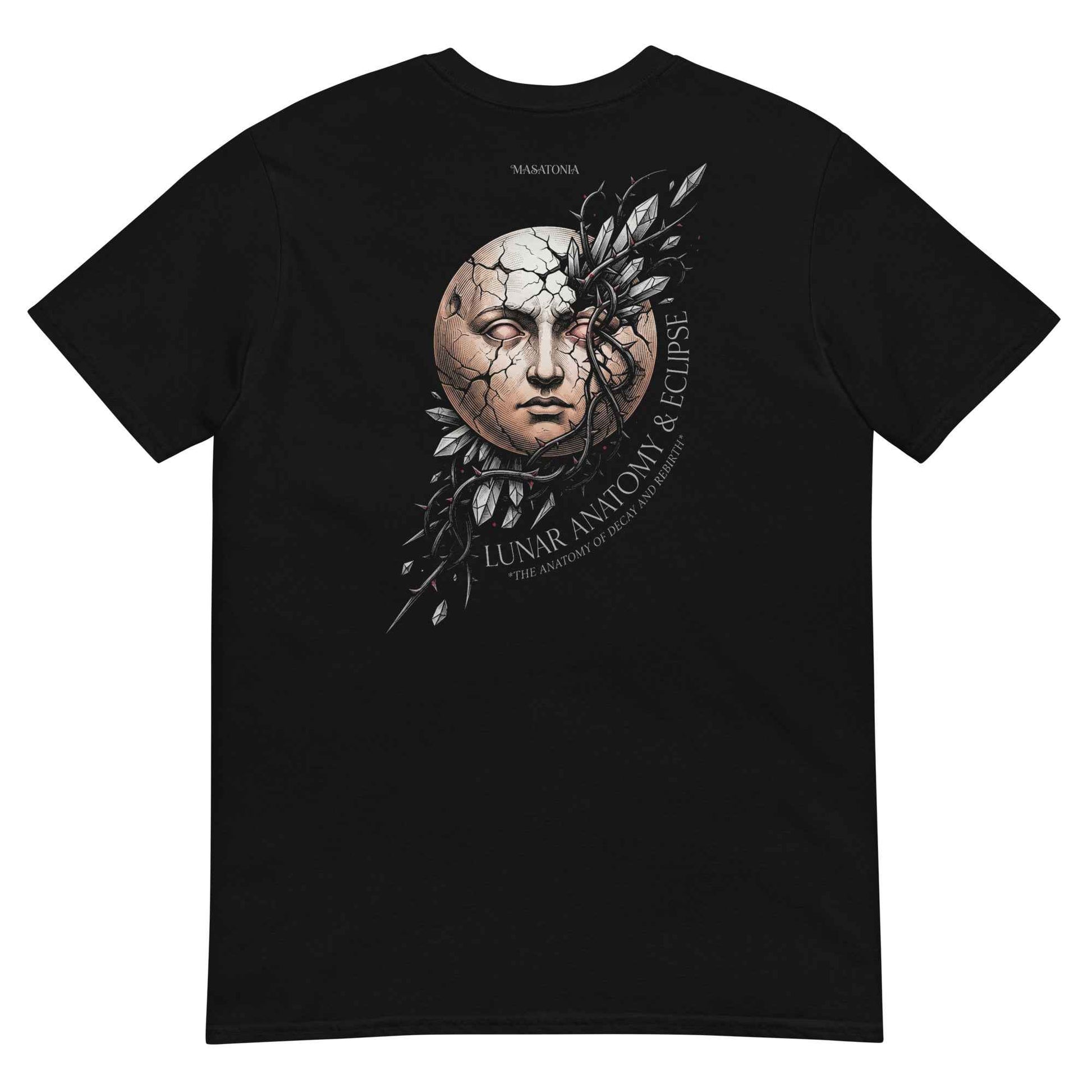 Lunar Anatomy & Eclipse Graphic Tee – Dark Botanical Art Edition