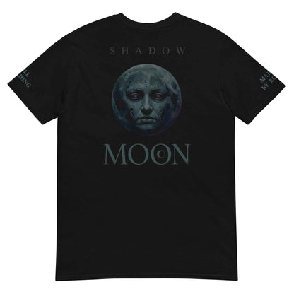 Shadow Moon Black Graphic T-Shirt - Gothic Occult Streetwear | Multi-Print Front, Back & Sleeve Design