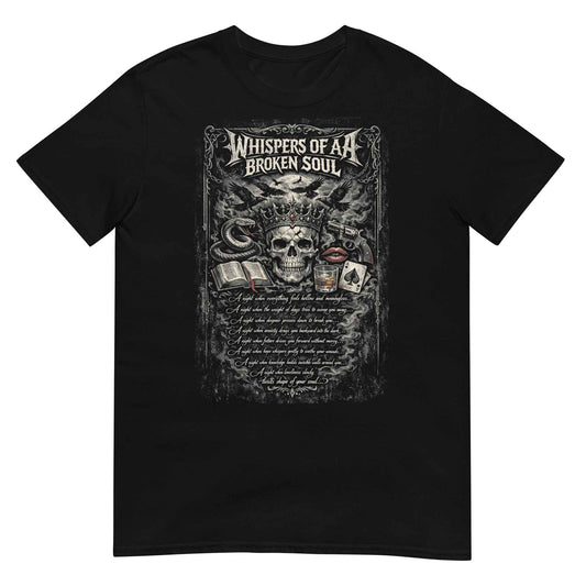 Whispers of a Broken Soul Gothic Rock T-Shirt - Dark Skull Design | Premium Cotton