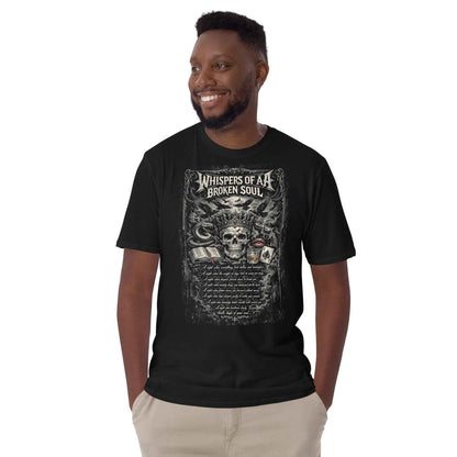 Whispers of a Broken Soul Gothic Rock T-Shirt - Dark Skull Design | Premium Cotton