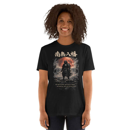 Namu Hachiman Samurai T-Shirt - Bushido Blood Moon Warrior | Premium Cotton